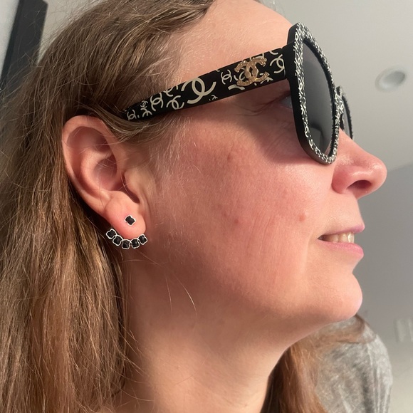 Chanel Sunglasses Glasses Out of Protective Case Large Ergonomics Black - Picture 8 of 16